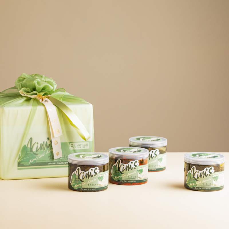 [선물세트] 여수 전라도식 돌산 갓김치 프리미엄 선물세트 100% 국내산 재료 당일제조 당일발송 1kg 4종 (국내산)