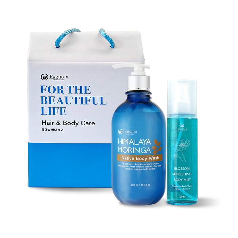 [선물세트] 포고니아 히말라야모링가 2종 선물세트 헤어 & 바디 케어