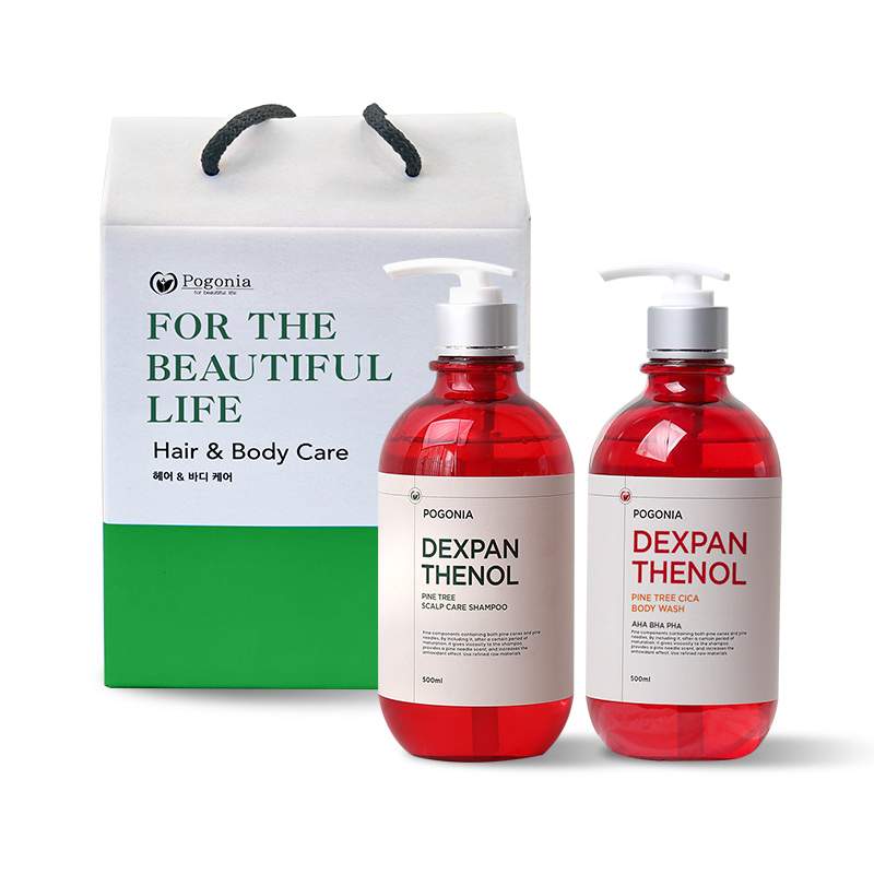 [선물세트] 포고니아 덱스판테놀 파인트리 2종 선물세트 샴푸 + 바디워시