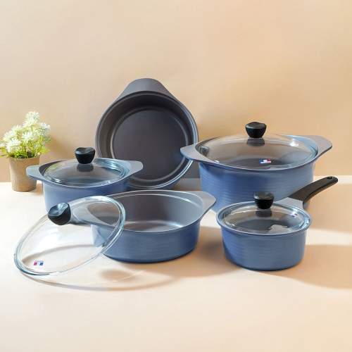 [알루아트] 프리미엄 IH HP 냄비 5종 풀세트 국산 5중 세라믹코팅 / 프랑스산 최고급산 천연 내열유리 뚜껑