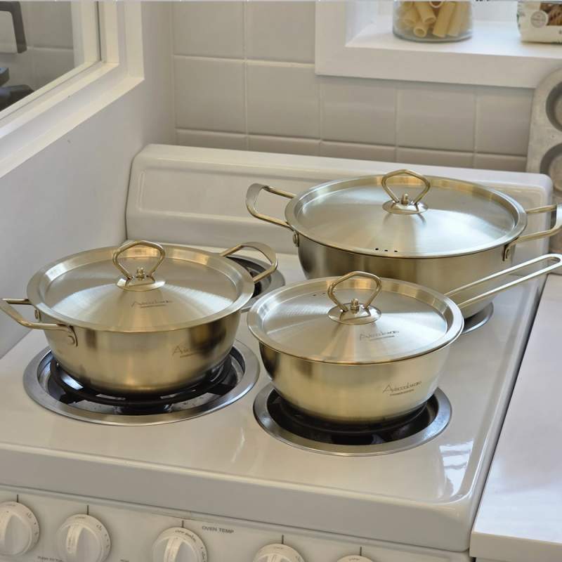 [아비스] 티타늄코팅 스텐 편수18+양수18+전골24cm 3종 세트