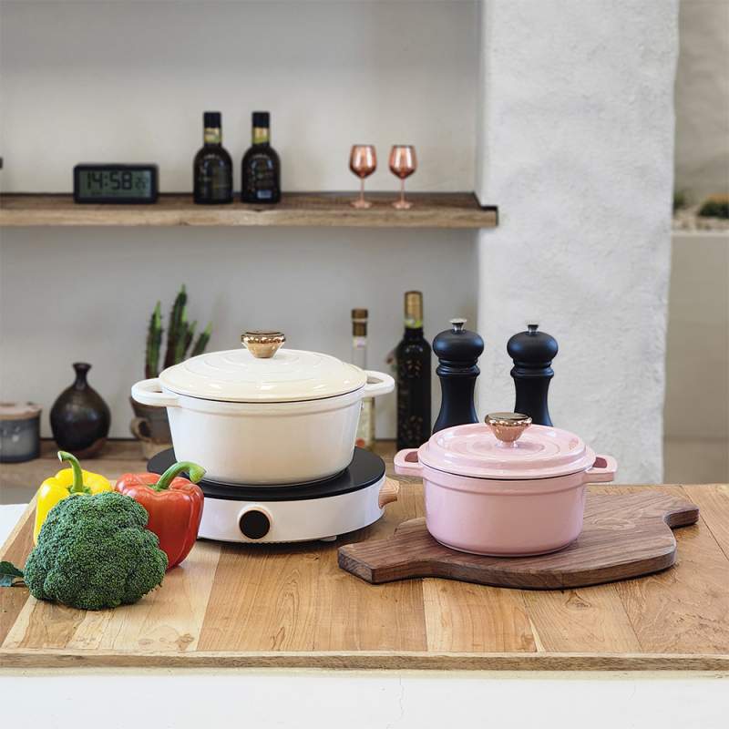 [아비스] 라르떼 IH 펄(Pearl) 무쇠주물냄비 2종 18+22cm(냄비)