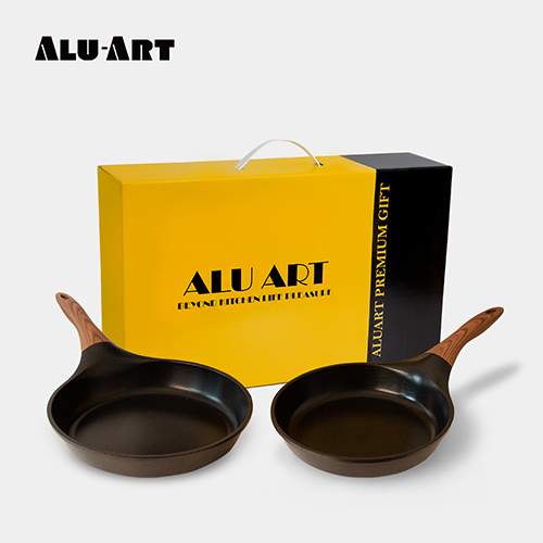 [알루아트] IH 블랙캐스트팬 26cm+28cm 불소+세라믹코팅 프라이팬