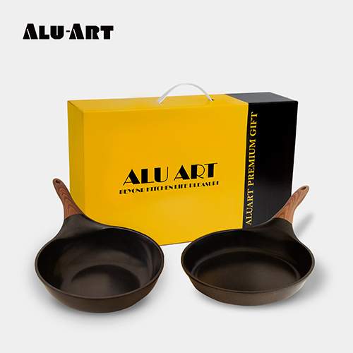 [알루아트] IH 블랙캐스트팬 28cm+28cm 불소+세라믹코팅 프라이팬